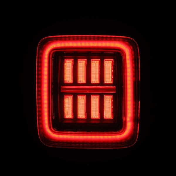AlphaRex (NOVA-Series) 2018-2023 Jeep Wrangler JL Prismatic LED Tail Lights - Black Red