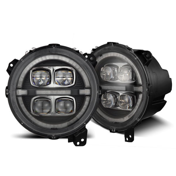 AlphaRex (NOVA-Series) 2018-2023 Jeep Wrangler JL/Gladiator JT Projector Headlights - Black