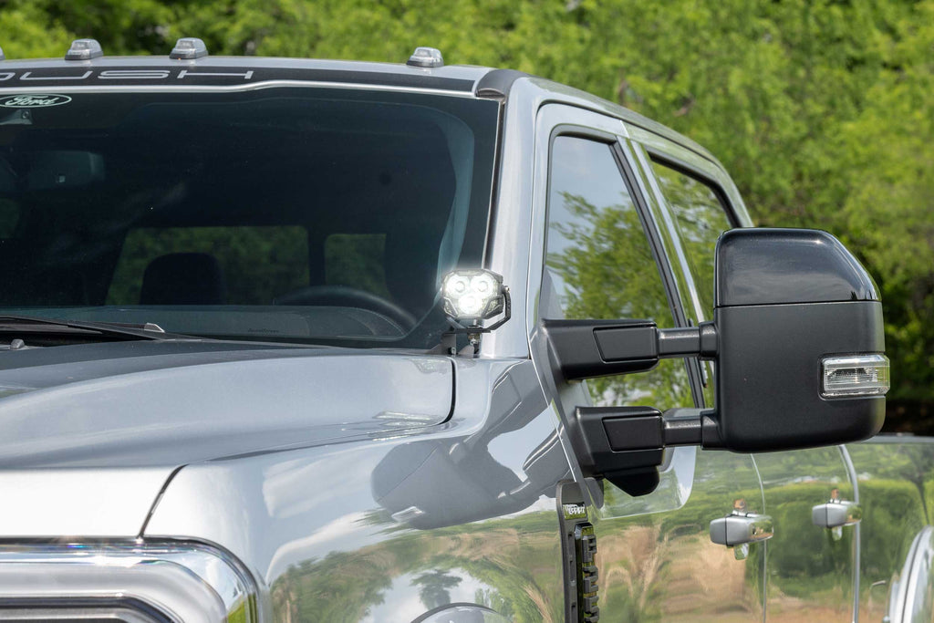 Morimoto 4Banger Ditch Light Kit: 23-27 Super Duty (NCS White SAE Wide Beam)