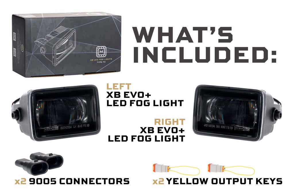 XB Evo+ Fog Lights: Type F2 (White + Yellow / Set)