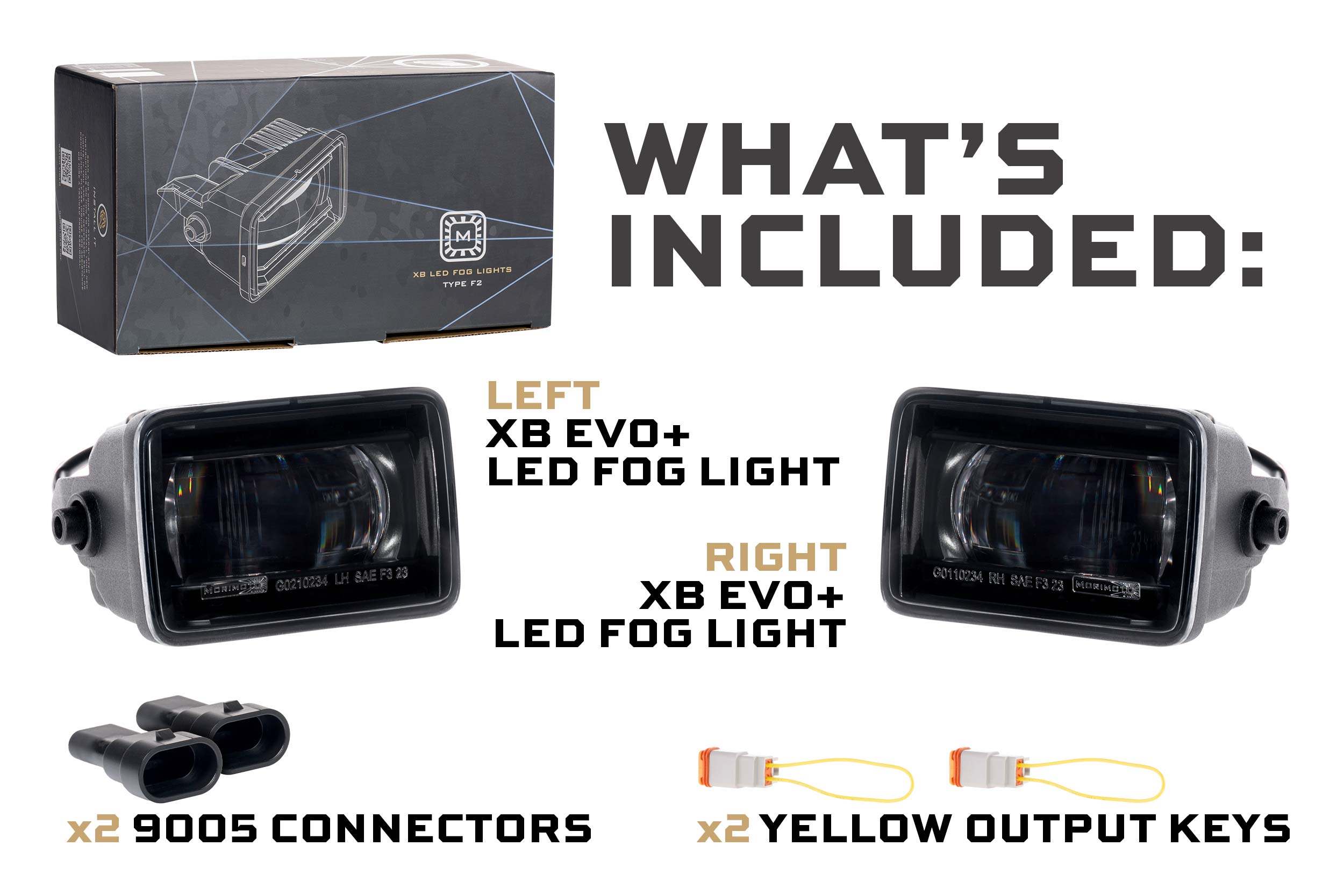 XB Evo+ Fog Lights: Type F2 (White + Yellow / Set)