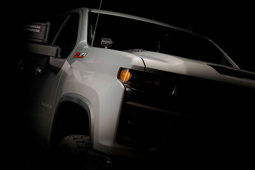 Morimoto 2Banger Ditch Light Kit: 20-24 Silverado HD (NCS White SAE Wide Beam)
