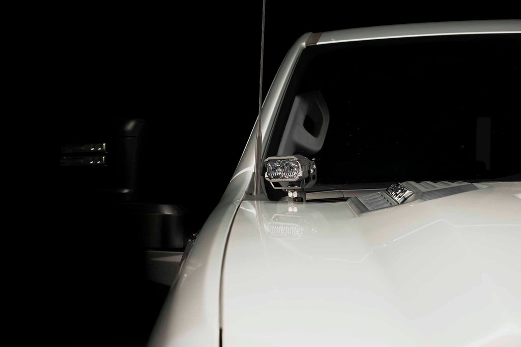 Morimoto 2Banger Ditch Light Kit: 20-24 Silverado HD (NCS White Spot Beam)