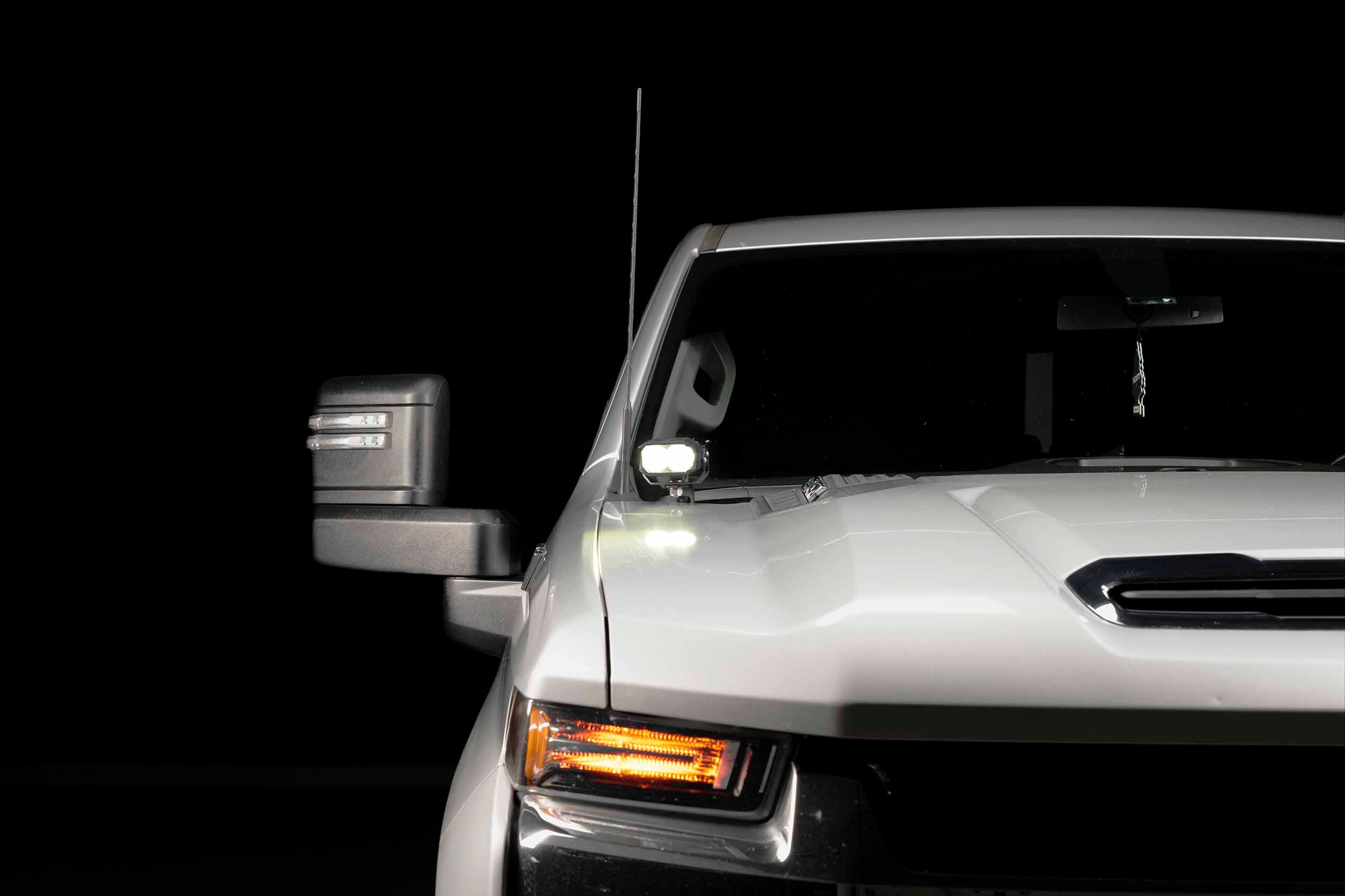 Morimoto 2Banger Ditch Light Kit: 20-24 Silverado HD (HXB White Flood Beam)