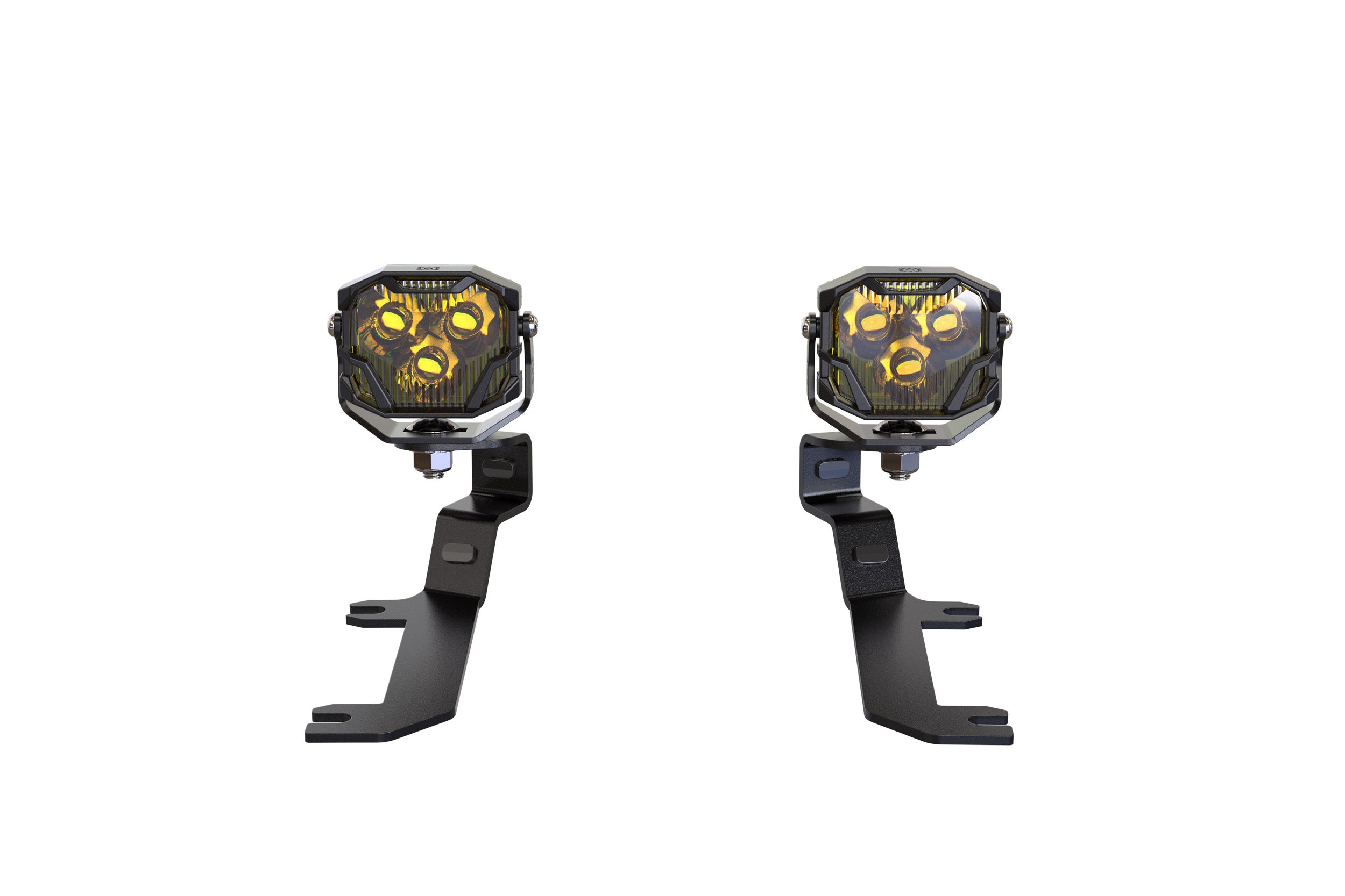 Morimoto 4Banger Ditch Light Kit: 19-24 Silverado 1500 (NCS Yellow SAE Wide Beam)