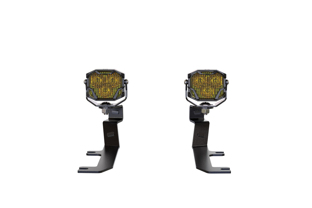 Morimoto 4Banger Ditch Light Kit: 20-24 Sierra HD (HXB Yellow SAE Wide Beam)