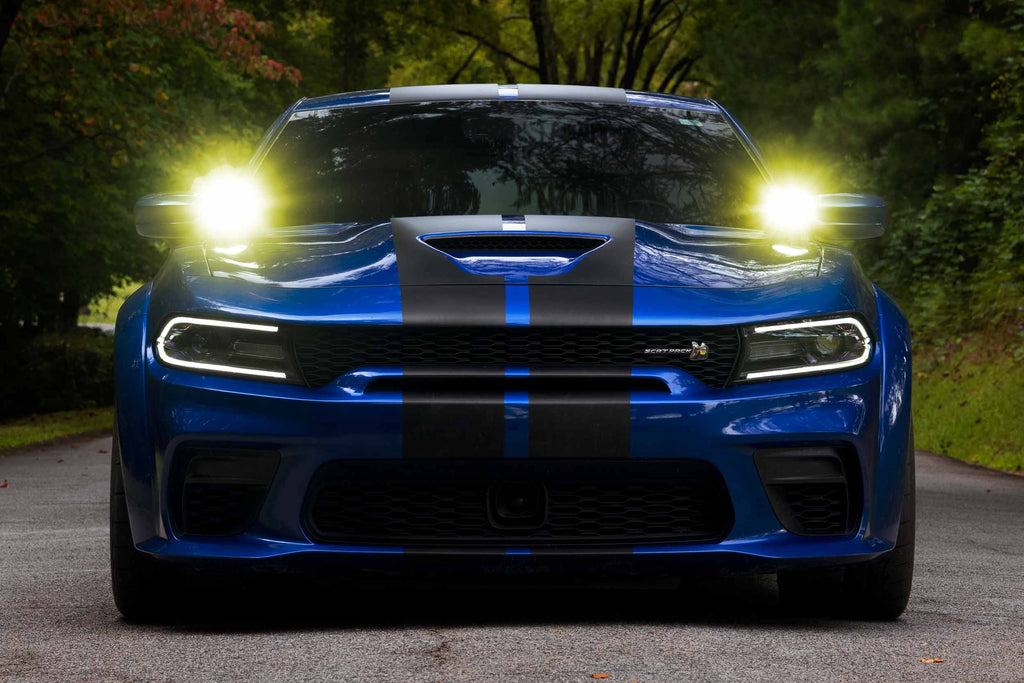 Morimoto 2Banger Ditch Light Kit: 15-23 Dodge Charger (HXB Yellow Flood Beam)