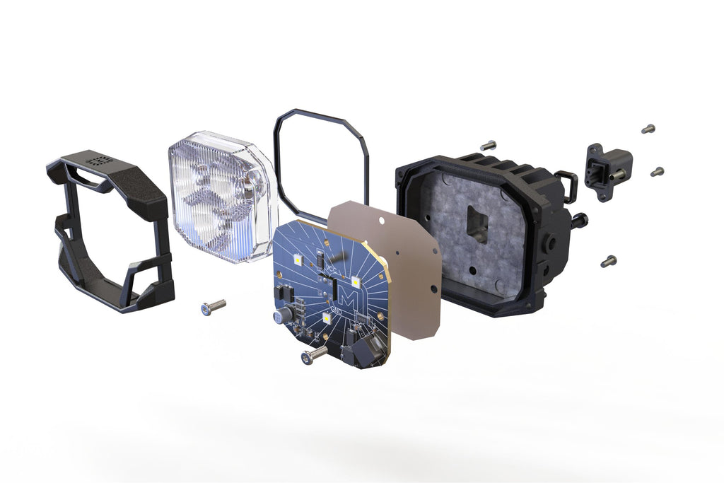 Morimoto 4Banger Ditch Light Kit: 15-23 Dodge Charger (HXB Yellow Combo Beam)