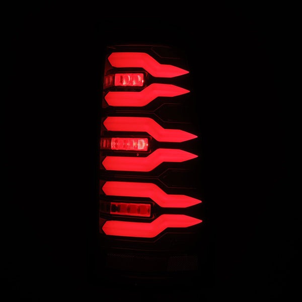 AlphaRex (LUXX-Series) 1999-2006 Chevrolet Silverado/GMC Sierra LED Tail Lights - Black Red