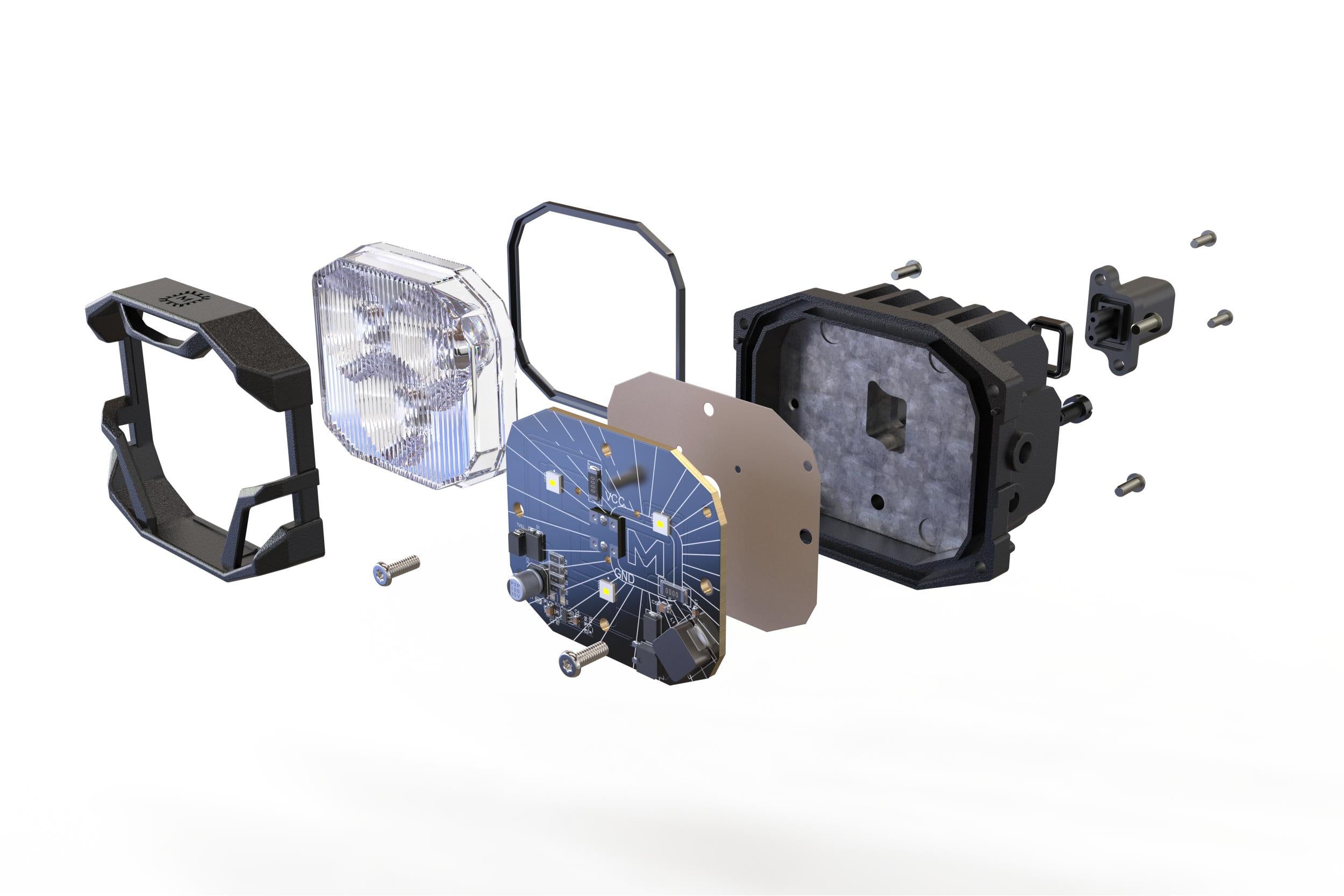 Morimoto 4Banger Ditch Light Kit: 15-22 Canyon (HXB Yellow SAE Wide Beam)
