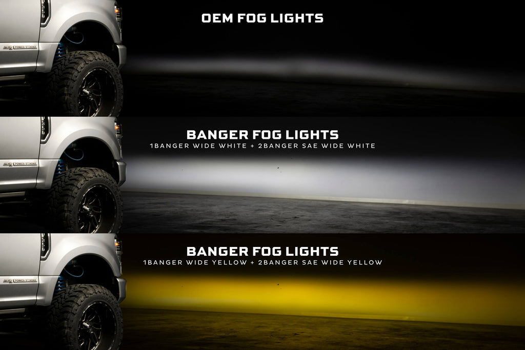 20-22 Super Duty OE LED Fog Light Kit w/ Yellow 1Banger HXB and Yellow 2Banger NCS