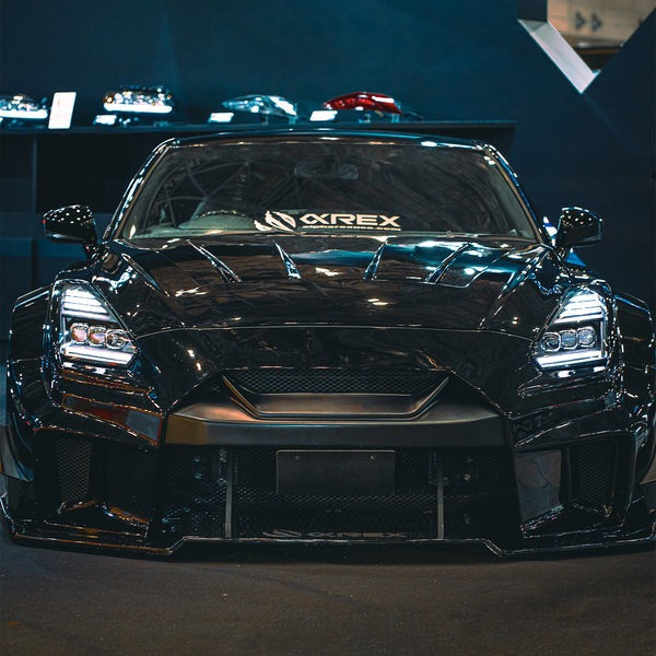 AlphaRex (NOVA-Series) 2009-2025 Nissan GT-R LED Projector Headlights - Alpha-Black