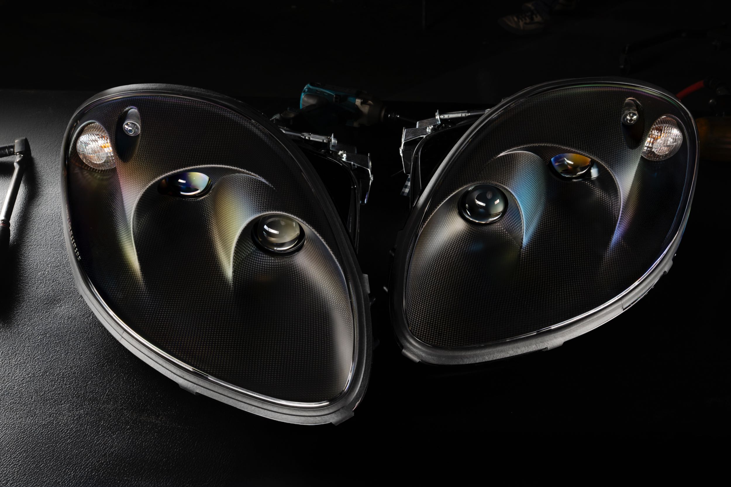 Founders Headlights: Ferrari 360 (LHD/Carbon Fiber)