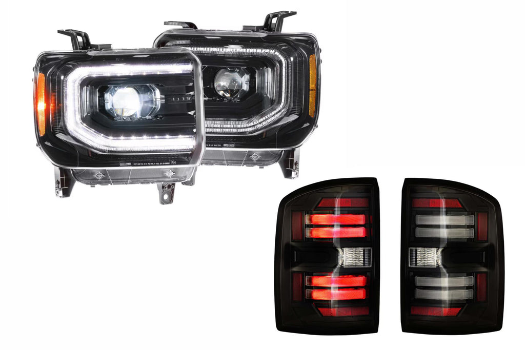 15-19 Sierra HD Heads and Smoked Tails OE LED Tails