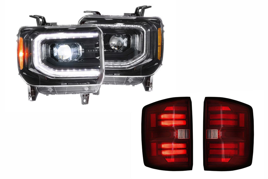 15-19 Sierra 3500HD Dually Heads and Red Tails OE LED Tails