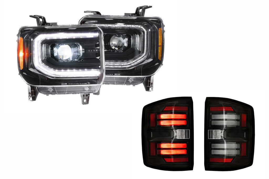 15-19 Sierra 3500HD Dually Heads and Smoked Tails OE LED Tails