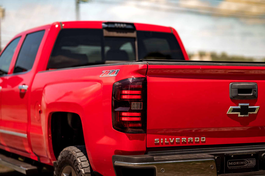 15-19 Silverado HD Heads Chrome Bezel and Red Tails OE LED Tails