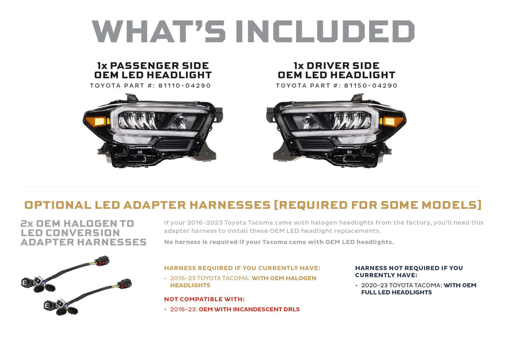 OEM LED Headlight: Toyota Tacoma (16-23 / Base / Right)