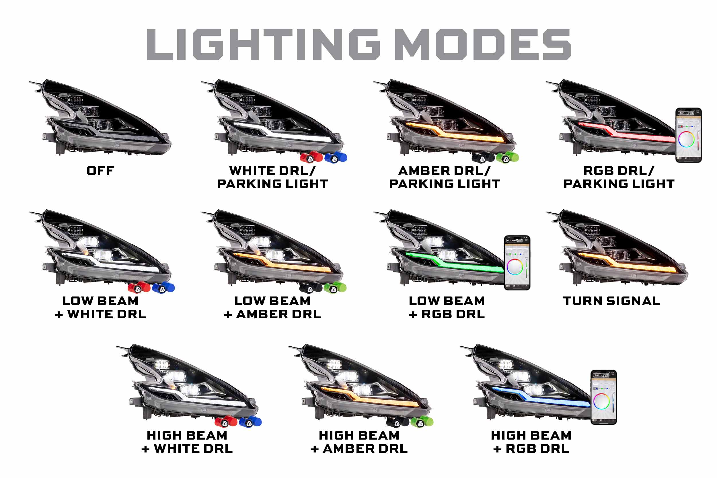XRGB Evo Headlights: 09-21 Nissan 370Z (Set)