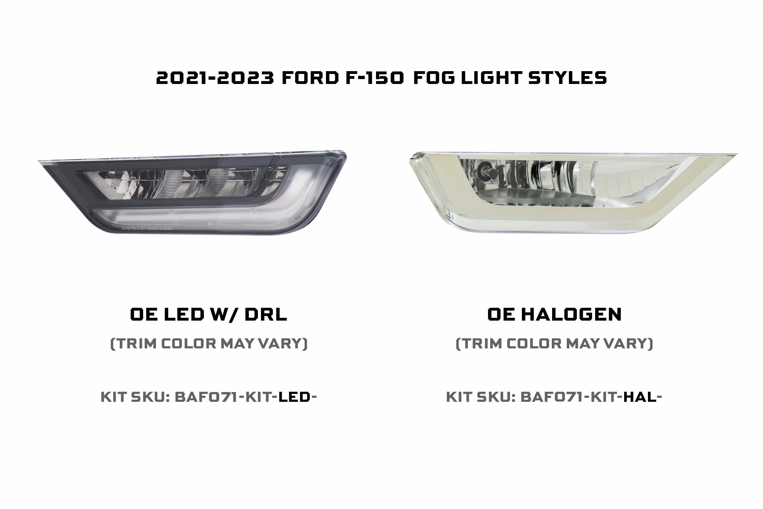 21-23 F-150 OE Halogen 4Banger Fog Light Kit: NCS Yellow