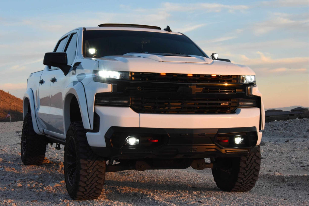 19-21 Silverado 1500 / 20-23 Silverado HD 4Banger Fog Light Kit: HXB White