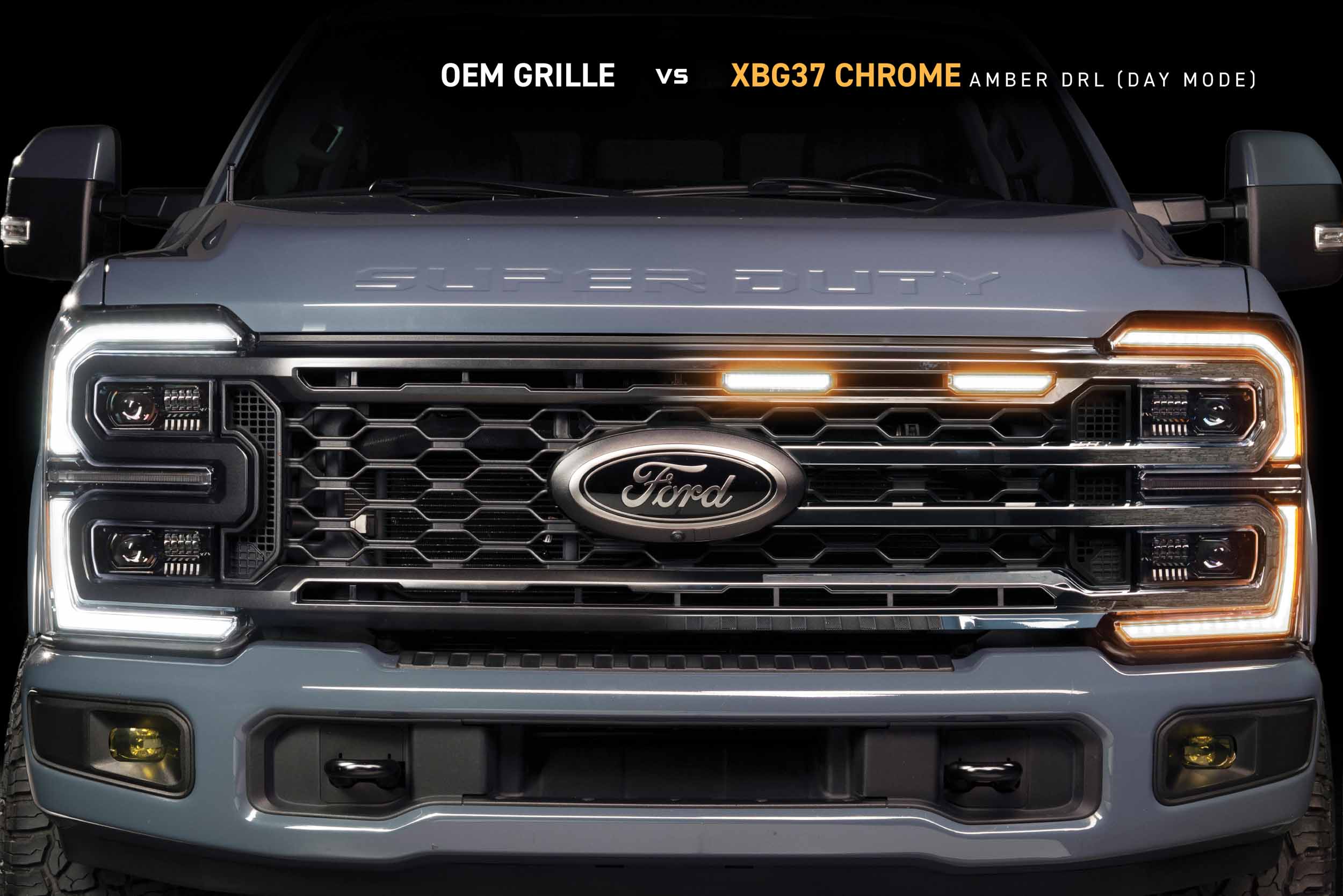 XBG LED Grille: 23-27 Super Duty (Chrome / Each)