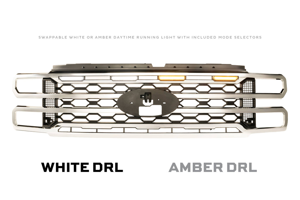 XBG LED Grille: 23-27 Super Duty (Chrome / Each)