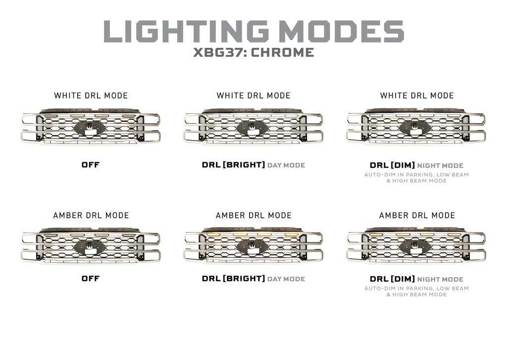 XBG LED Grille: 23-27 Super Duty (Chrome / Each)