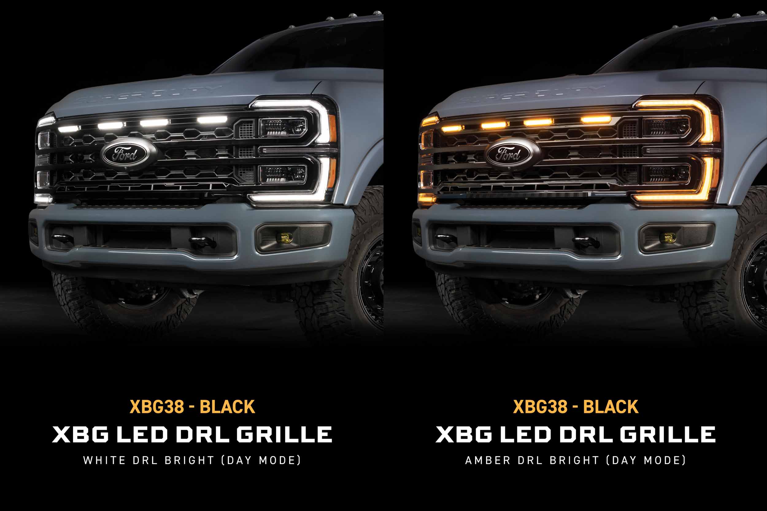 XBG LED Grille: 23-27 Super Duty (Black / Each)