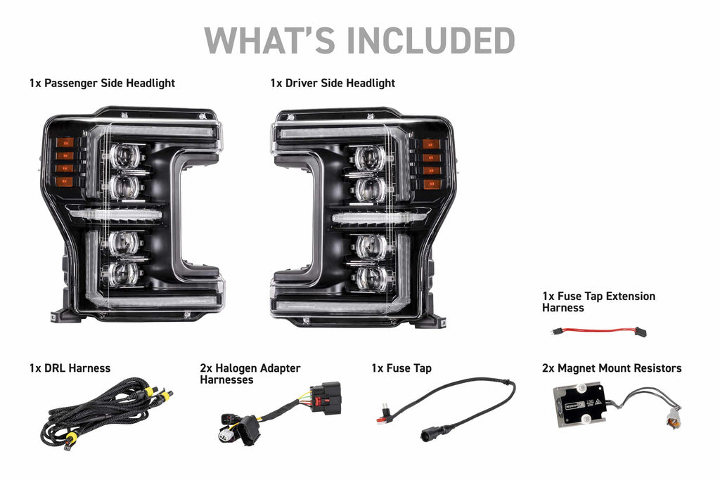 XB Evo Hybrid Headlights: 17-19 Super Duty (Set)