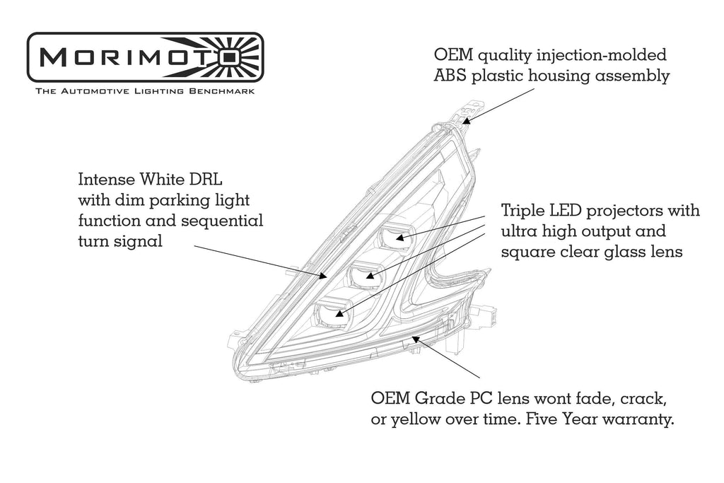 XB LED Headlights: Nissan 370Z (09-21 / LHD / Set)