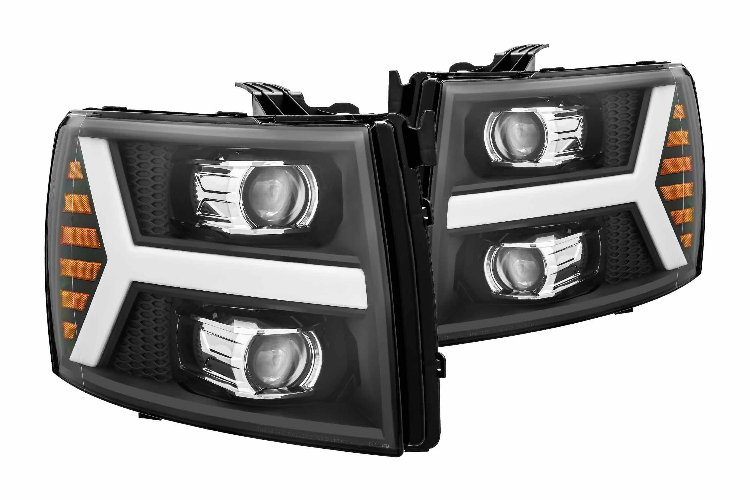 ARex (PRO-Series) Halogen Headlights: Chevy Silverado (07-13) - Jet Black (Set)