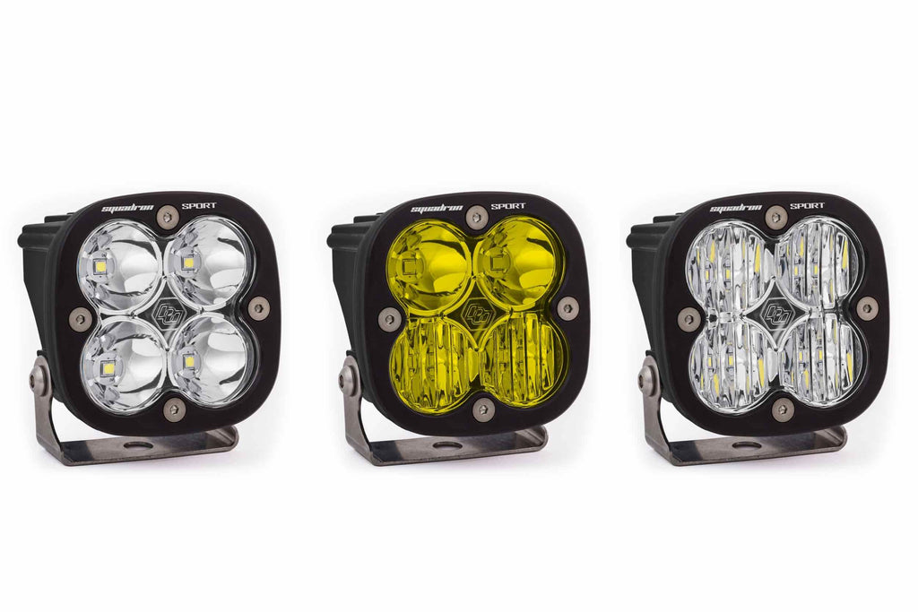 BD Squadron Sport Round Light Pods: (Each / Amber / Wide Cornering Beam / Black Body)