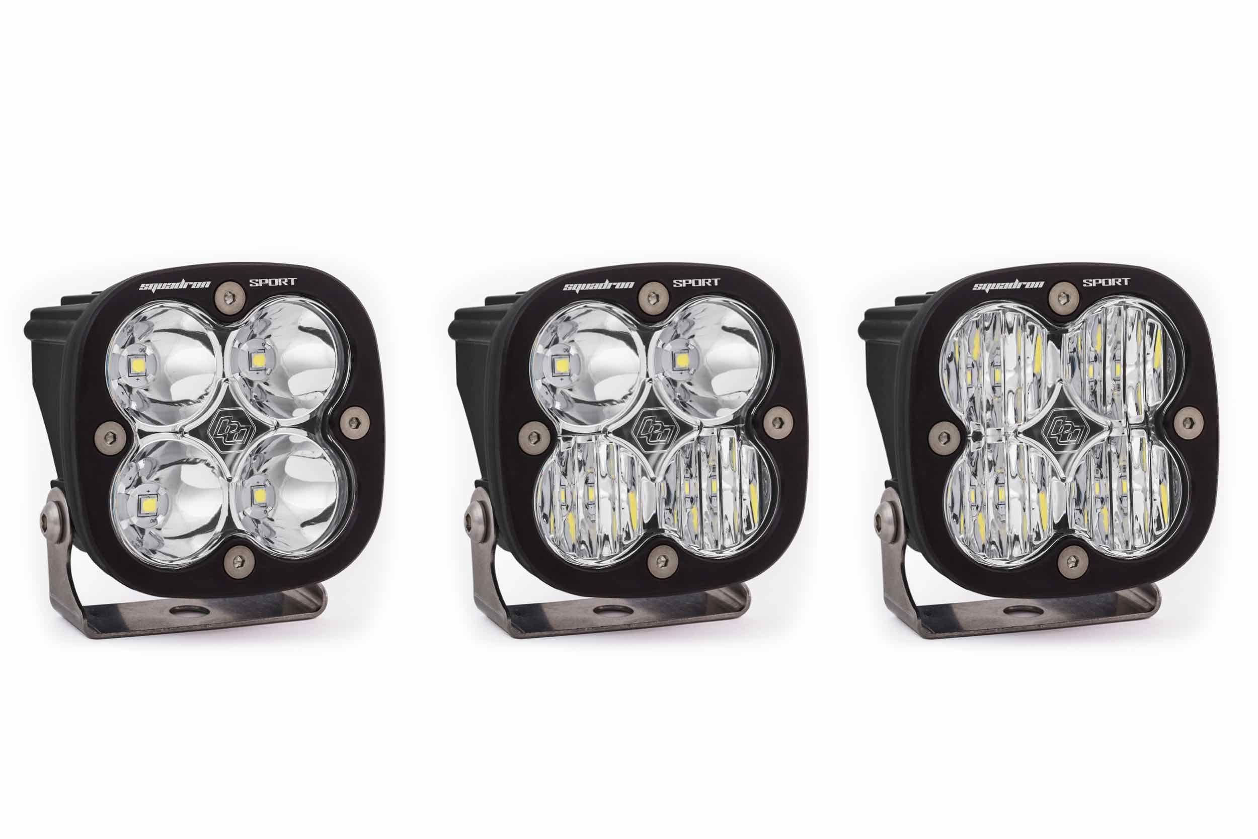 BD Squadron Sport Light Pods: (Each / Clear / Work-Scene Beam / White Body)