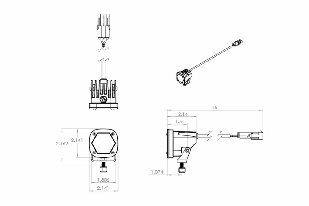BD S1 LED Pod w/ Bracket (Each / White / Work-Scene Beam)
