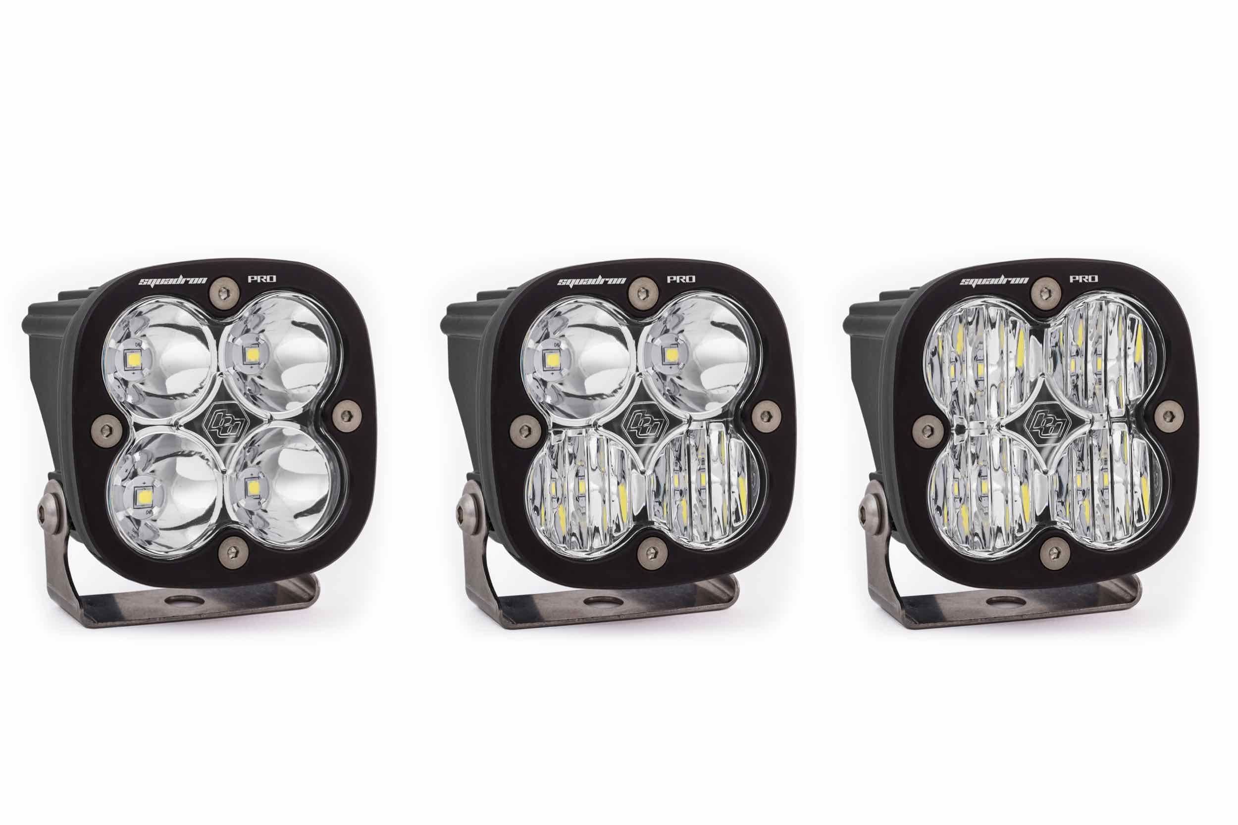 BD Squadron Pro Light Pods: (Each / Amber / Driving Combo Beam / White Body / Flush Mount)