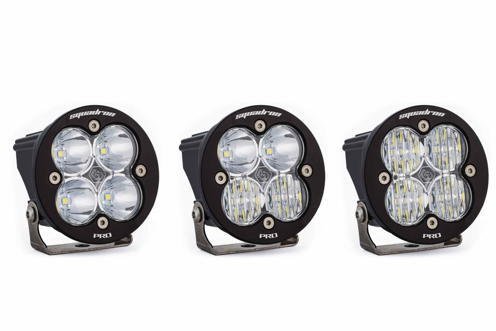 BD Squadron Pro Light Pods: (Each / Amber / Driving Combo Beam / White Body / Flush Mount)