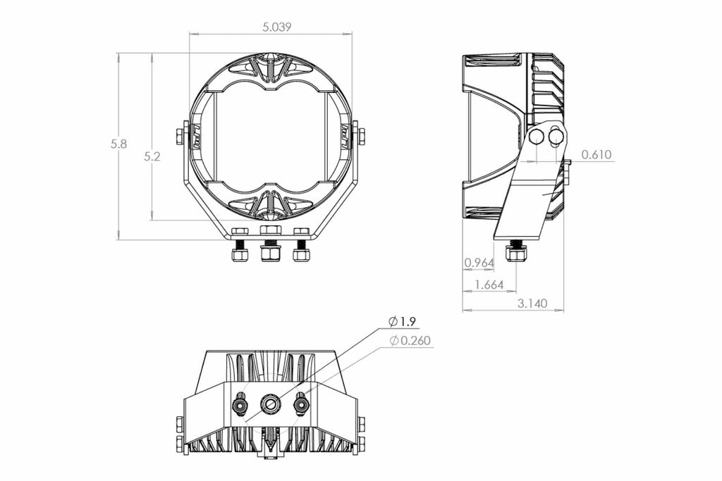 BD LP4 Pro LED Pod: (Each / White / Spot Beam)