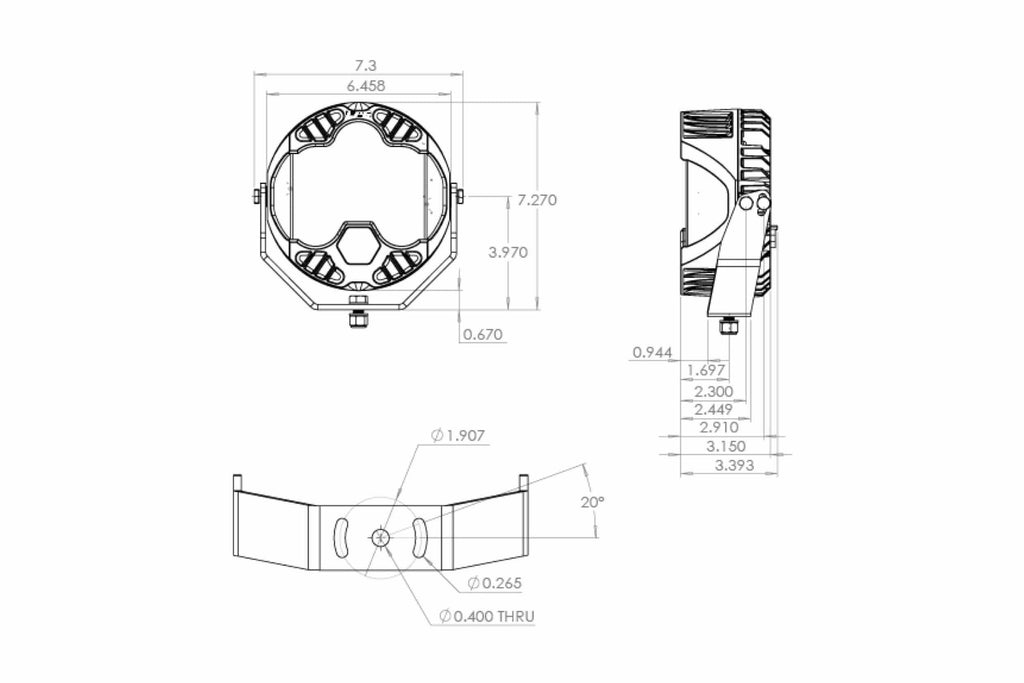 BD LP6 Pro LED Pod: (Each / White / Combo Beam)