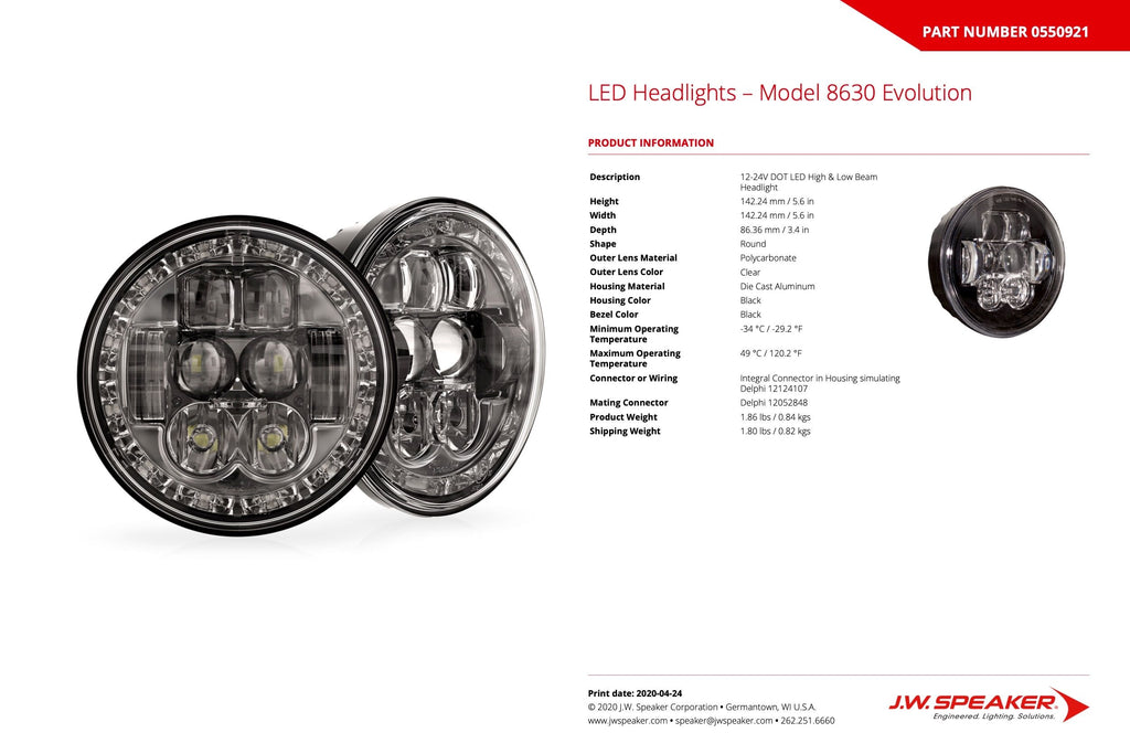 JW Speaker: 8630 LED Headlight PAR46 Ring (SET)