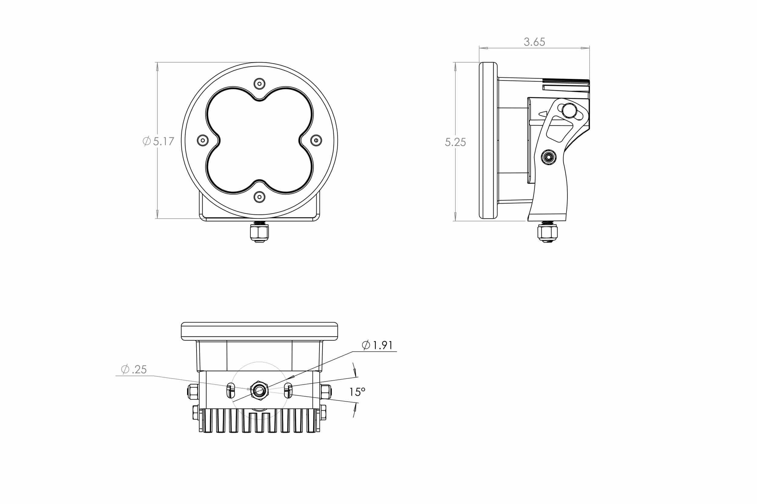 BD XL R 80 LED Light Pods: (Each / Amber / Wide Cornering Beam)