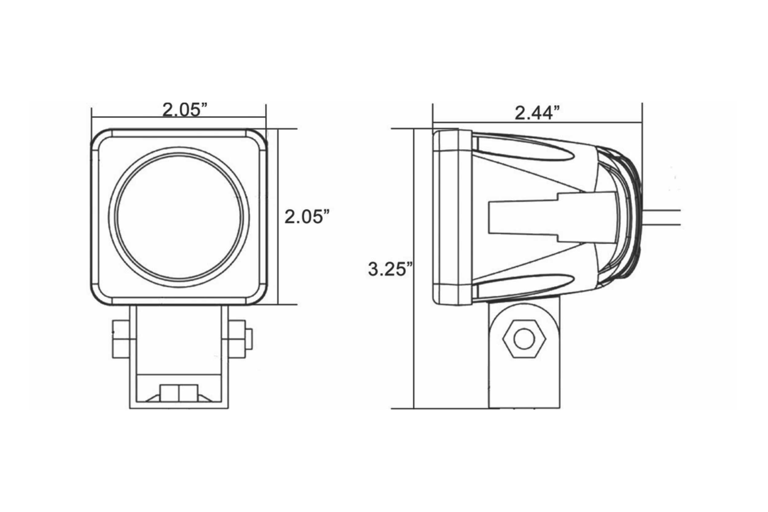 Vision X Solstice Solo LED Pod: (2in / Black / 3065 Degree Elliptical Beam)