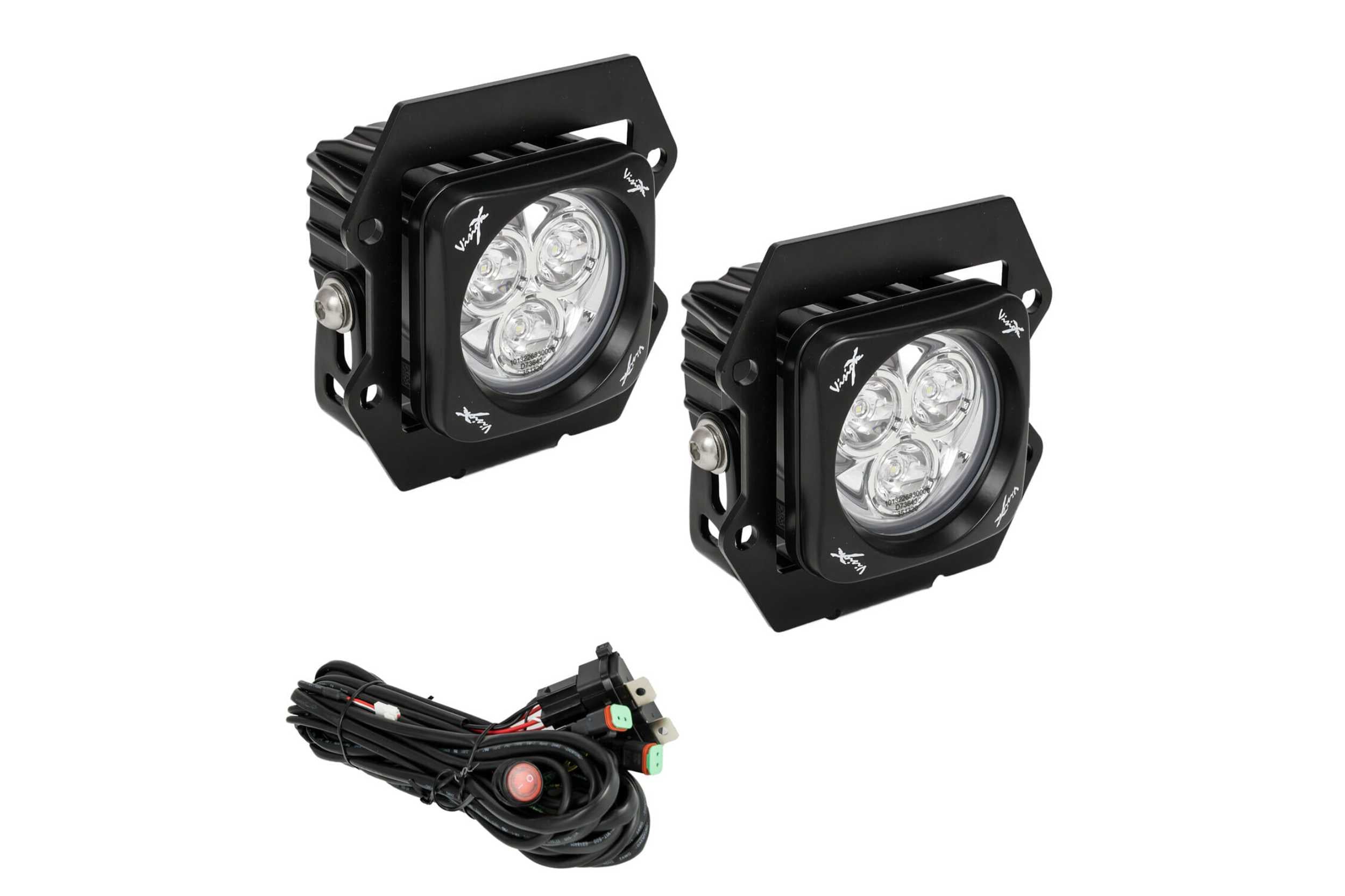 Vision X LED Fog Light System: Ford Ranger (19+) (2x Optimus Square Pods w/ Halo)
