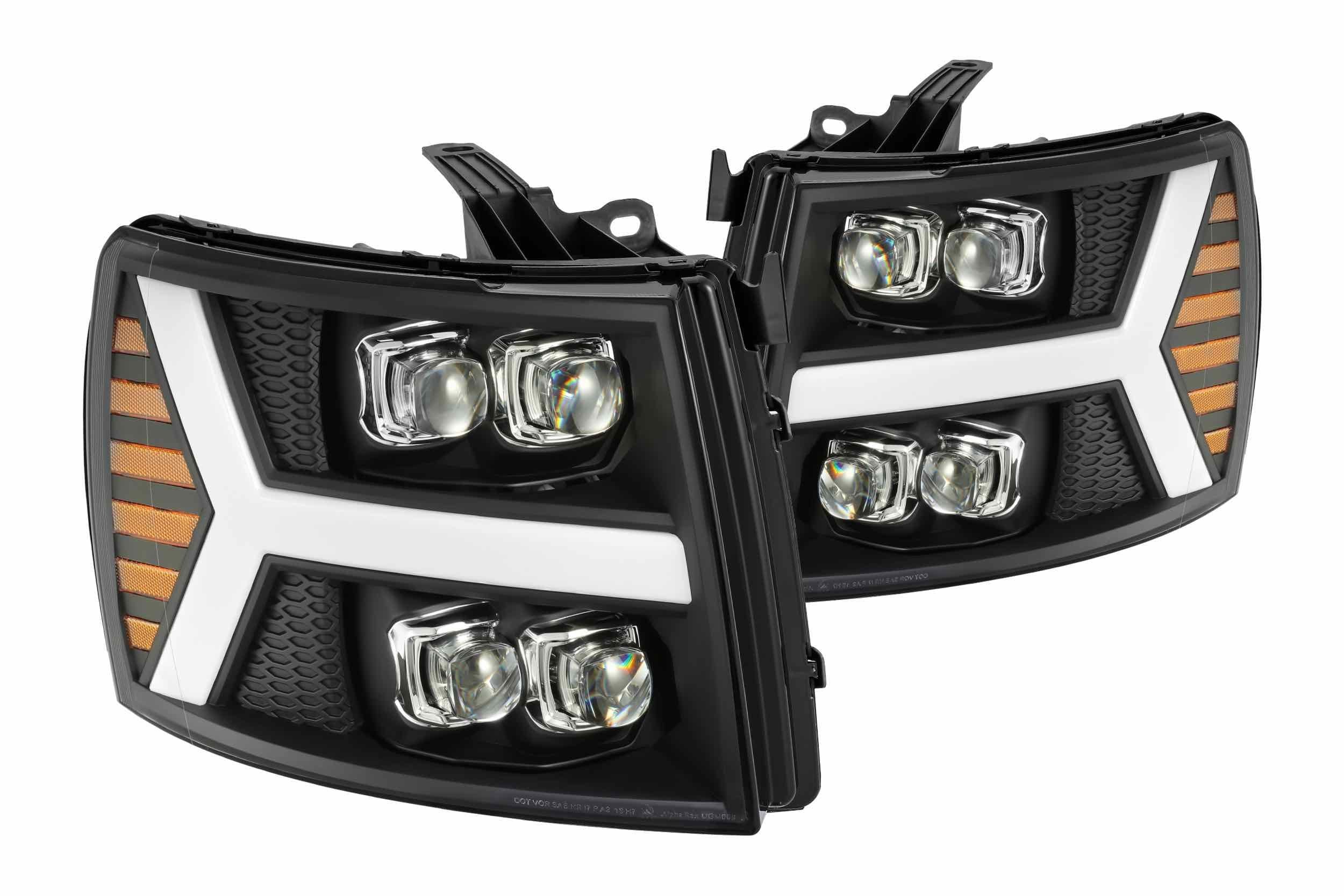 ARex Nova LED Headlights: Chevy Silverado (07-13) - Jet Black (Set)