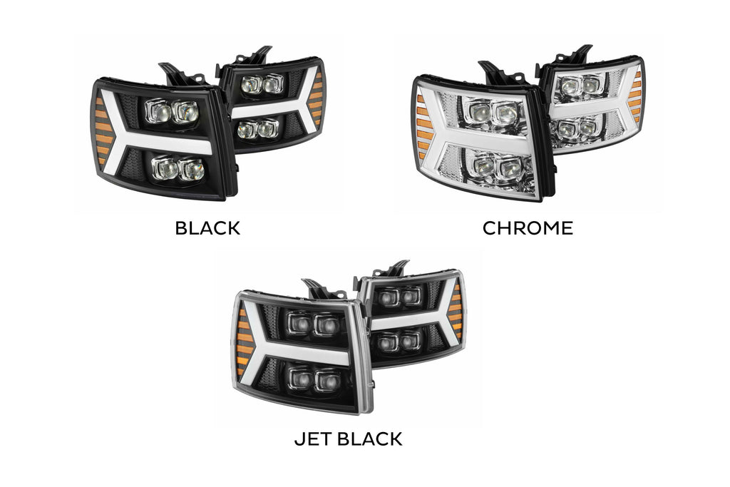 ARex Nova LED Headlights: Chevy Silverado (07-13) - Jet Black (Set)
