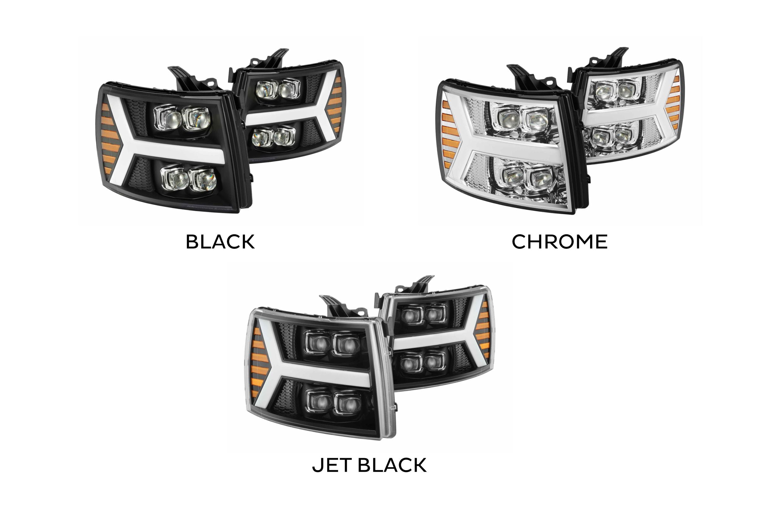 ARex Nova LED Headlights: Chevy Silverado (07-13) - Jet Black (Set)