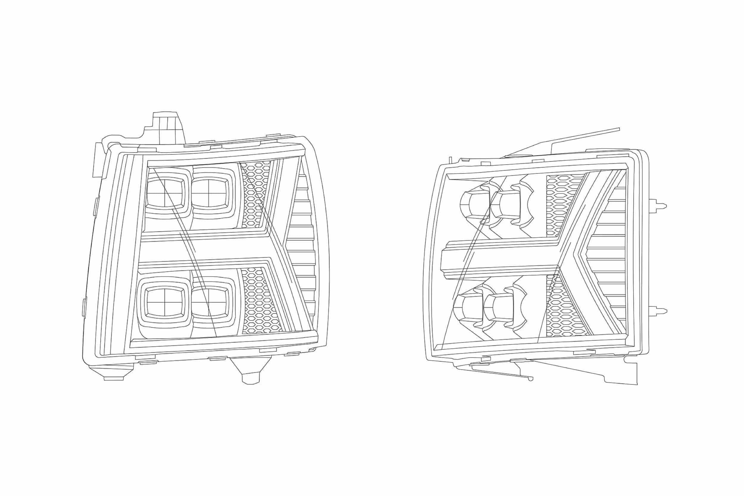 ARex Nova LED Headlights: Chevy Silverado (07-13) - Jet Black (Set)