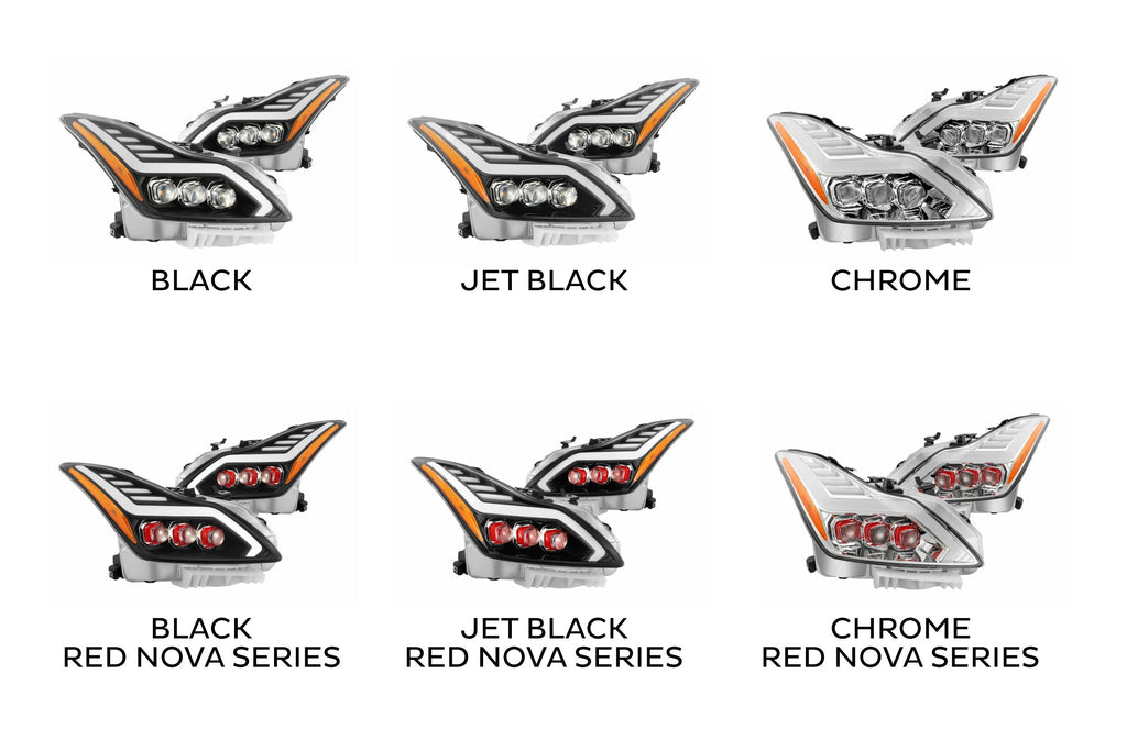 ARex Nova LED Headlights: Infiniti G37 / Q60 (08-15) - Gloss Black (Set)