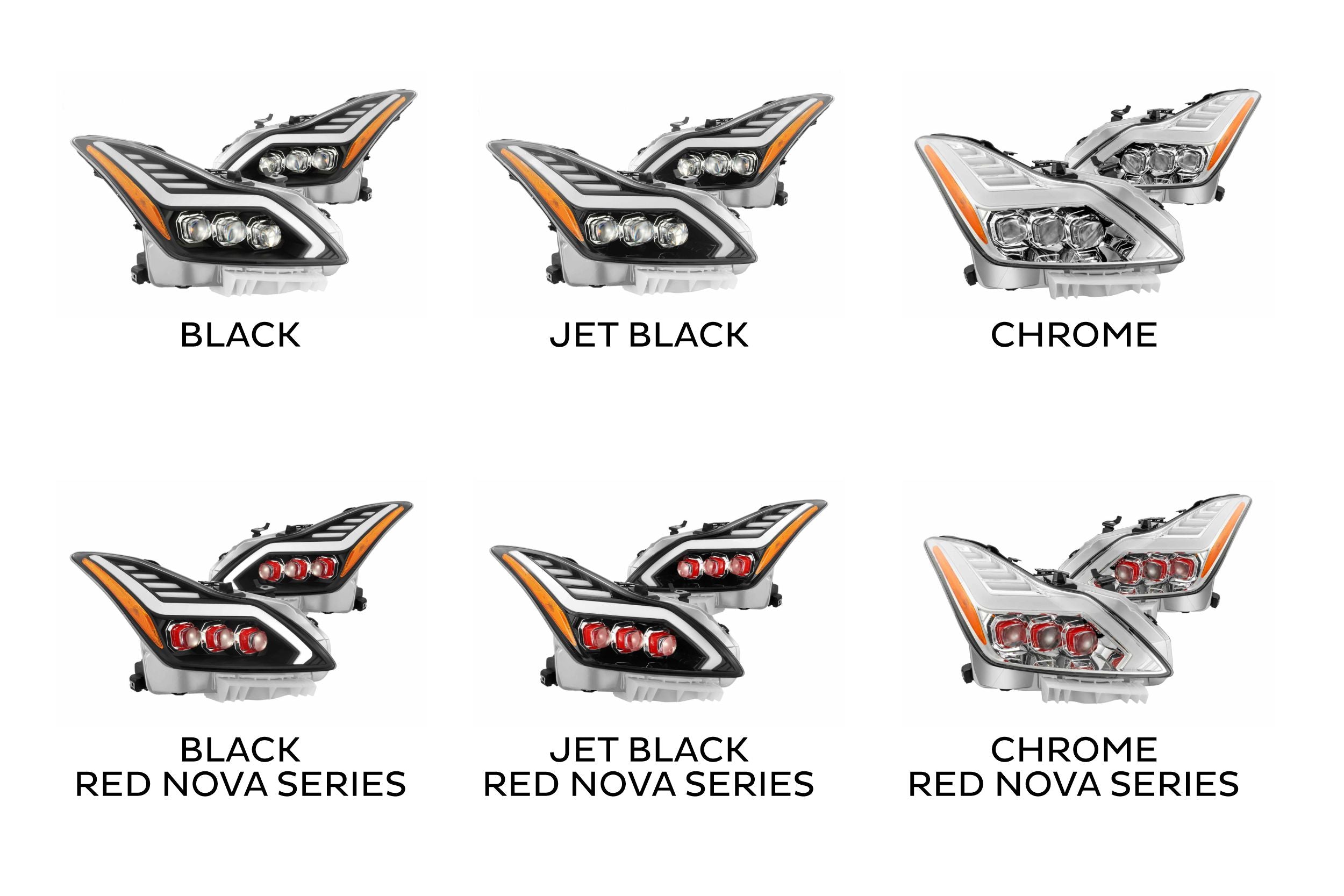 ARex Nova LED Headlights: Infiniti G37 / Q60 (08-15) - Gloss Black (Set)