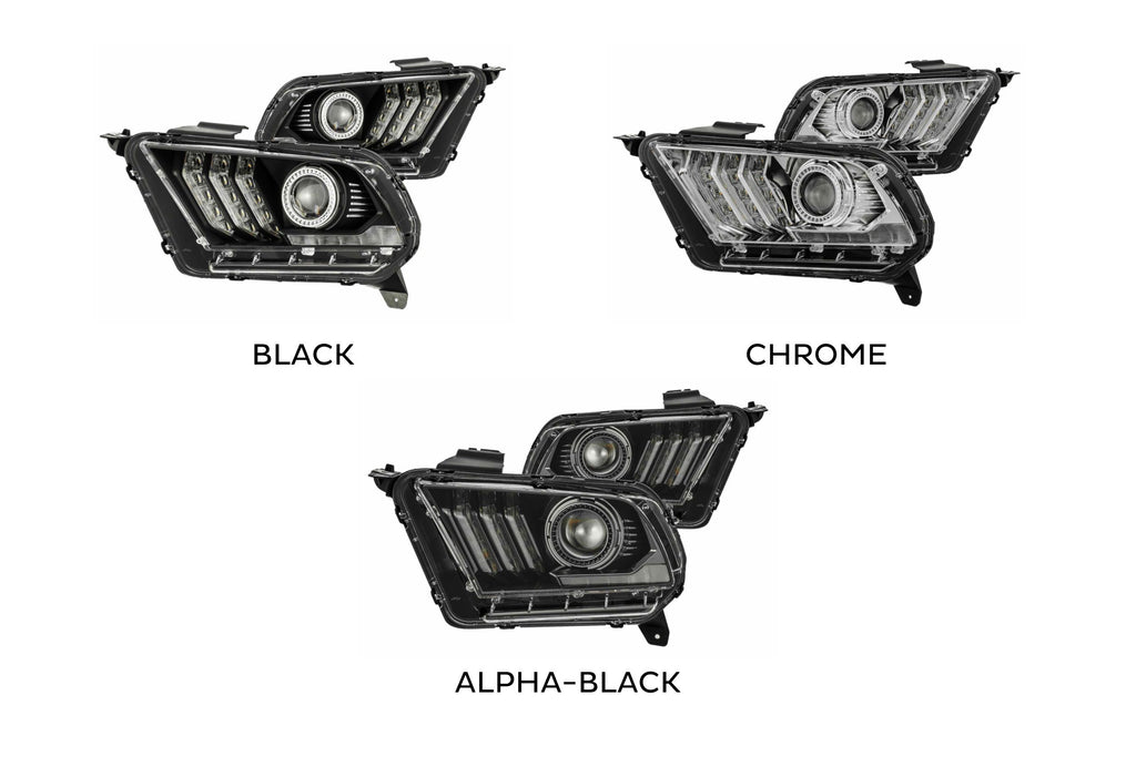 ARex (PRO-Series) Halogen Headlights: Ford Mustang (10-12) - Black (Set)